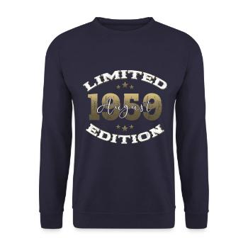 65. Geburtstag Original August 1959 Jahrgang 1959 - Unisex Pullover - Navy - Vorne - Alina (178cm) & Michal (187cm)