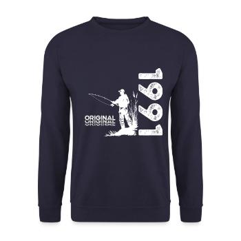 33ème Anniversaire Pêcheur Pêche 1991 Millésime 1991 - Sweat-shirt Unisexe - marine - Devant - Alina (178cm) & Michal (187cm)