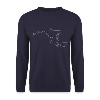 MARYLAND heart - Unisex Sweatshirt - navy - Front - Alina (178cm) & Michal (187cm)