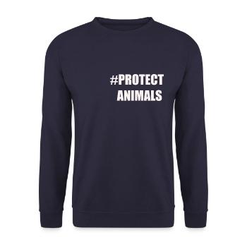 PROTECT ANIMALS 3 - Unisex Sweatshirt - navy - Front - Alina (178cm) & Michal (187cm)
