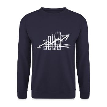Bourse en blanc - Sweat-shirt Unisexe - marine - Devant - Alina (178cm) & Michal (187cm)