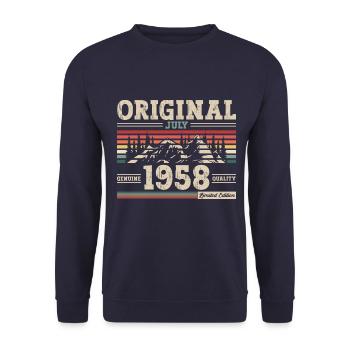 Original 1958 Vintage 1958 Birthday 1958 - Unisex Sweatshirt - navy - Front - Alina (178cm) & Michal (187cm)