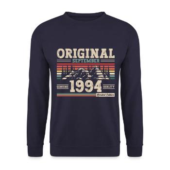 30. Geburtstag Original September 1994 Jahrgang 94 - Unisex Pullover - Navy - Vorne - Alina (178cm) & Michal (187cm)