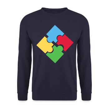 puzzle, idée de cadeau, autisme, cadeau, jeu - Sweat-shirt Unisexe - marine - Devant - Alina (178cm) & Michal (187cm)