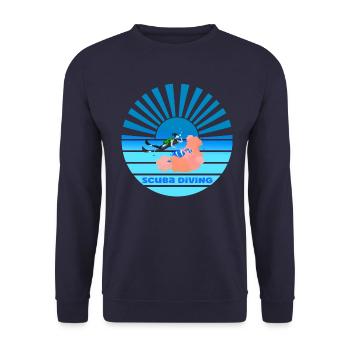 Tauchen Sonnenuntergang - Unisex Pullover - Navy - Vorne - Alina (178cm) & Michal (187cm)