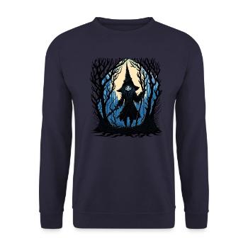 Hexe im Wald - Unisex Pullover - Navy - Vorne - Alina (178cm) & Michal (187cm)