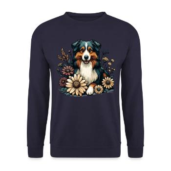 Berger australien Cottage Core Country House fleurs - Sweat-shirt Unisexe - marine - Devant - Alina (178cm) & Michal (187cm)