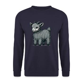 Strick Ziege - Unisex Pullover - Navy - Vorne - Alina (178cm) & Michal (187cm)