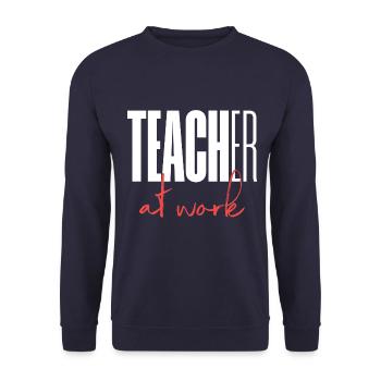 Teacher at work - Unisex Pullover - Navy - Vorne - Alina (178cm) & Michal (187cm)