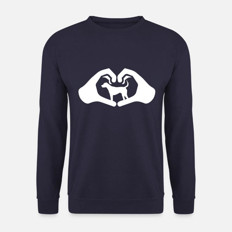 Hunde Herz Hände Herzform Geschenk - Unisex Pullover - Navy