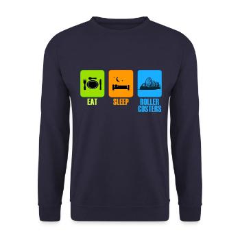 manger le cadeau de temps libre de montagnes russes de sommeil - Sweat-shirt Unisexe - marine - Devant - Alina (178cm) & Michal (187cm)
