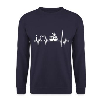 Uhu Lovers - Animal Love Pet Gift Marriage - Unisex Sweatshirt - navy - Front - Alina (178cm) & Michal (187cm)