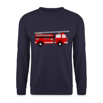 Feuerwehrauto Spielzeug Feuerwehr 112 - Unisex Pullover - Navy - Vorne - Alina (178cm) & Michal (187cm)