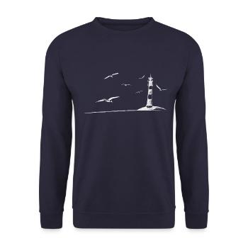 Mer du Nord Goélands Phare cadeau - Sweat-shirt Unisexe - marine - Devant - Alina (178cm) & Michal (187cm)