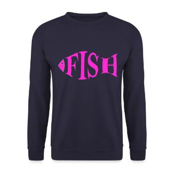 Fisch pink - Unisex Pullover - Navy - Vorne - Alina (178cm) & Michal (187cm)