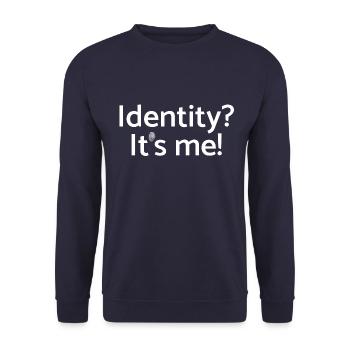 Identity? It's me! eindeutig durch Fingerabdruck - Unisex Pullover - Navy - Vorne - Alina (178cm) & Michal (187cm)