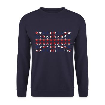 55 Rangers Stars Union Jack - Sweat-shirt Unisexe - marine - Devant - Alina (178cm) & Michal (187cm)