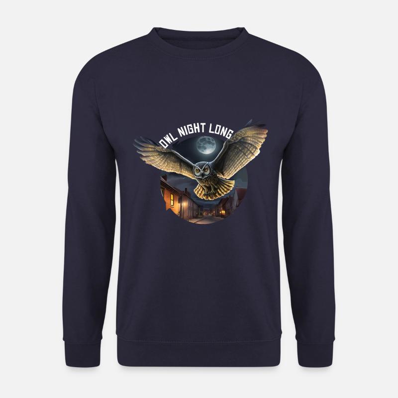 Owl Night Long Nachteule Eule Nachtdienst - Unisex Pullover - Navy