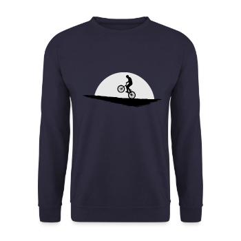 Fahrrad BMX tricks Geschenk fahren biken Cross - Unisex Pullover - Navy - Vorne - Alina (178cm) & Michal (187cm)