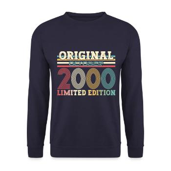 24. Geburtstag Vintage Oktober 2000 Jahrgang - Unisex Pullover - Navy - Vorne - Alina (178cm) & Michal (187cm)