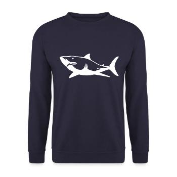 shark - Unisex Pullover - Navy - Vorne - Alina (178cm) & Michal (187cm)
