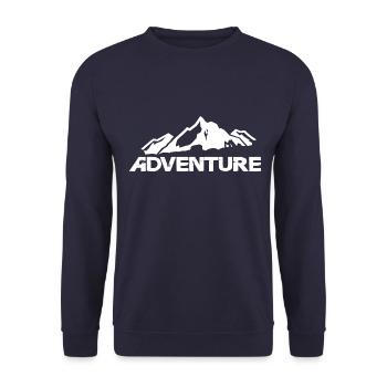 Adventure Mountain / Berg weiss - Unisex Pullover - Navy - Vorne - Alina (178cm) & Michal (187cm)