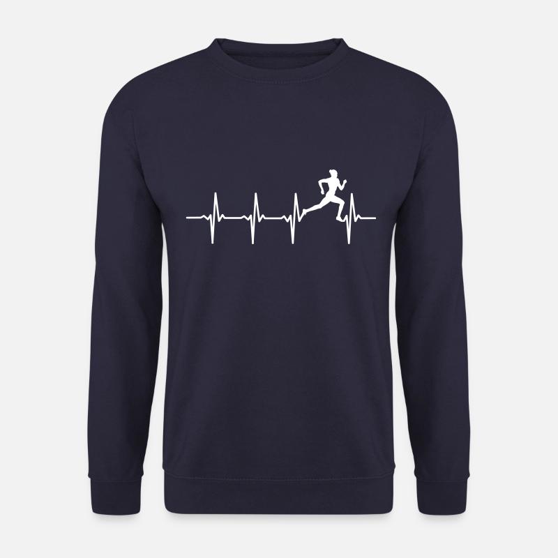 Laufen Läufer Herzschlag EKG Jogger Geschenk - Unisex Pullover - Navy