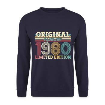 44. Geburtstag Original August 1980 Jahrgang 1980 - Unisex Pullover - Navy - Vorne - Alina (178cm) & Michal (187cm)