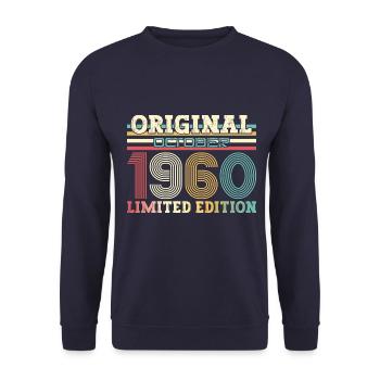 65. Geburtstag Legende Oktober 1960 Jahrgang 60 - Unisex Pullover - Navy - Vorne - Alina (178cm) & Michal (187cm)