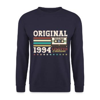 30e anniversaire Original août 1994 Cassette 1994 - Sweat-shirt Unisexe - marine - Devant - Alina (178cm) & Michal (187cm)