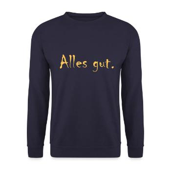 Alles gut - Unisex Pullover - Navy - Vorne - Alina (178cm) & Michal (187cm)