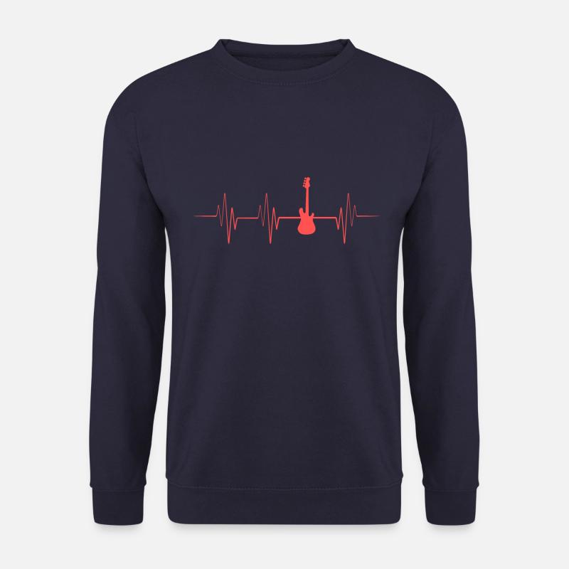 Gitarrist Herzschlag Geschenk - Unisex Pullover - Navy