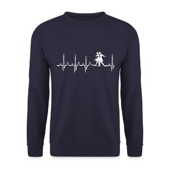 Chemise de danse • Battement de coeur de ballet • Cadeau - Sweat-shirt Unisexe - marine - Devant - Alina (178cm) & Michal (187cm)