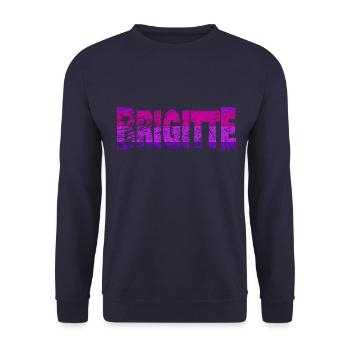 Schriftzug Brigitte - Unisex Pullover - Navy - Vorne - Alina (178cm) & Michal (187cm)