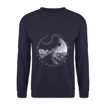 Causality (transparent, for dark backgrounds) - Unisex Sweatshirt - navy - Front - Alina (178cm) & Michal (187cm)