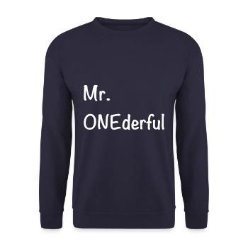Mr. ONEderful - Unisex Sweatshirt - navy - Front - Alina (178cm) & Michal (187cm)