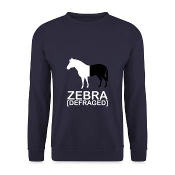 Zebra [defraged] | IT | Computer | Nerd | Geek - Unisex Pullover - Navy - Vorne - Alina (178cm) & Michal (187cm)