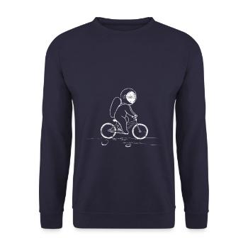 Vélo astronaute cycliste - Sweat-shirt Unisexe - marine - Devant - Alina (178cm) & Michal (187cm)