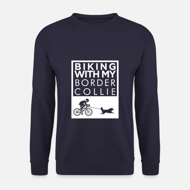 Biking with my Border Collie - Unisex Sweatshirt - navy