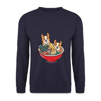 Idée de cadeau pour le bol de ramen pour chien Kawaii Kawaii - Sweat-shirt Unisexe - marine - Devant - Alina (178cm) & Michal (187cm)