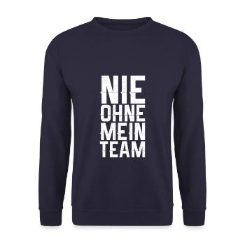 without my team - Unisex Sweatshirt - navy - Front - Alina (178cm) & Michal (187cm)