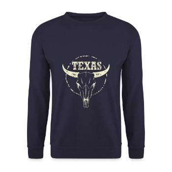 Texas Bull USA - Unisex Sweatshirt - navy - Front - Alina (178cm) & Michal (187cm)