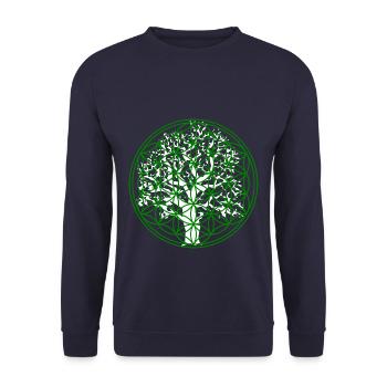 Fleur de vie avec arbre - Sweat-shirt Unisexe - marine - Devant - Alina (178cm) & Michal (187cm)