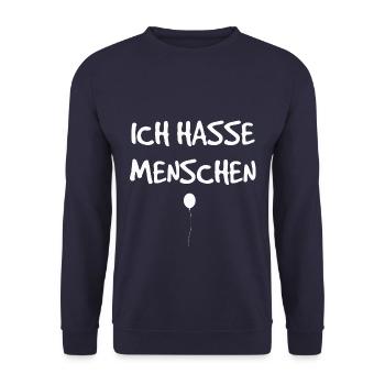 Je déteste les gens - Cadeau d’anniversaire - Sweat-shirt Unisexe - marine - Devant - Alina (178cm) & Michal (187cm)