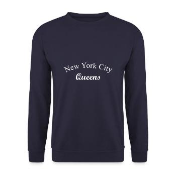 Queens New York city | T-shirt - Sweat-shirt Unisexe - marine - Devant - Alina (178cm) & Michal (187cm)