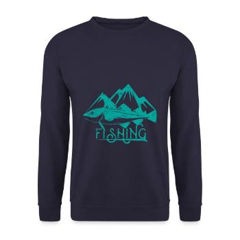 Fishing fishing fish - Unisex Sweatshirt - navy - Front - Alina (178cm) & Michal (187cm)