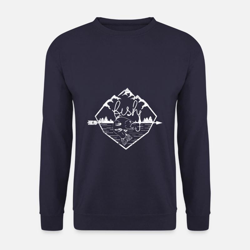 Fish fishing hook fish - Unisex Sweatshirt - navy