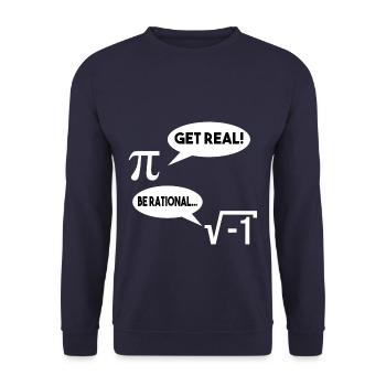 Get Real Be Rational Math Cadeau De Math - Sweat-shirt Unisexe - marine - Devant - Alina (178cm) & Michal (187cm)