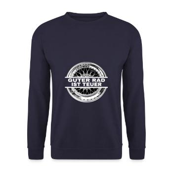 Guter Rad ist teuer - Unisex Pullover - Navy - Vorne - Alina (178cm) & Michal (187cm)