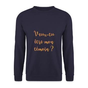 Veux-tu être mon témoin ? - Sweat-shirt Unisexe - marine - Devant - Alina (178cm) & Michal (187cm)